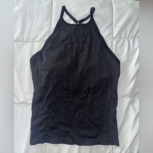 Lululemon Athletica Black Ribbed T-back adjustable Tank Top